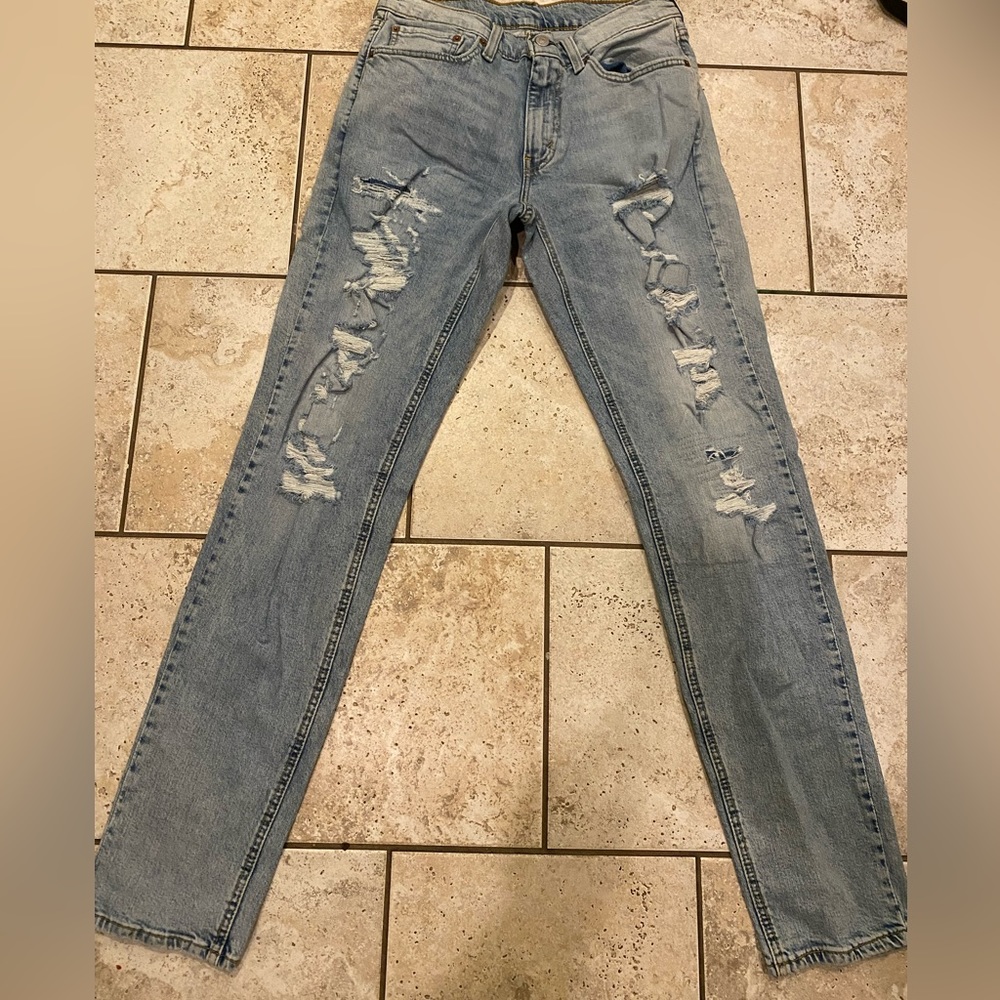 Men’s Levis 531, 33x34, Light Wash, Distressed